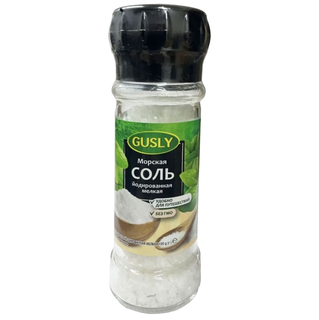 Соль гимайская/морская йодированая GUSLY (мельница, 100 гр)
