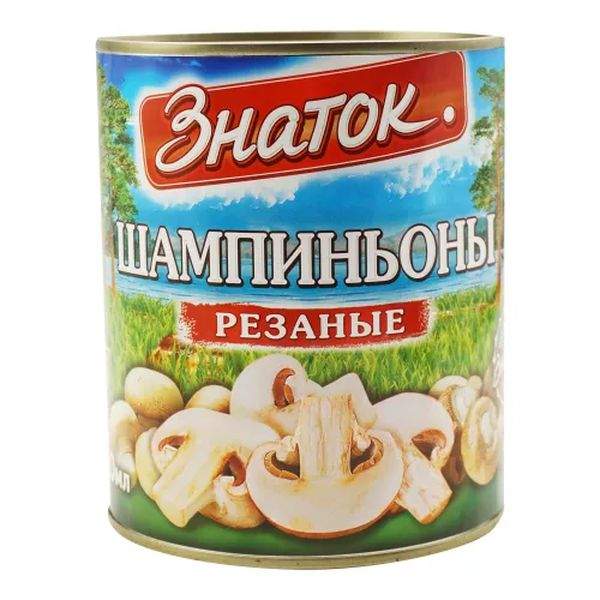 Шампиньоны резаные 425мл жб Знаток