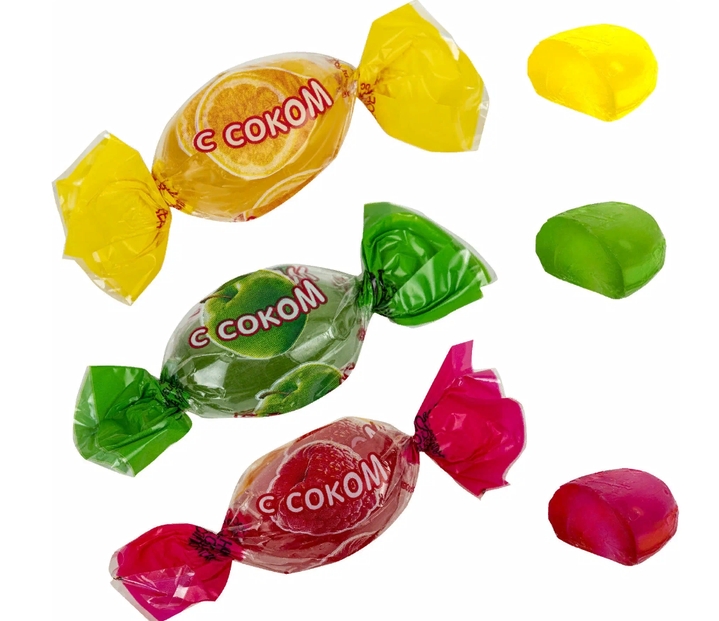 Карамель Яшкино Леденец с фруктовой начинкой 500г