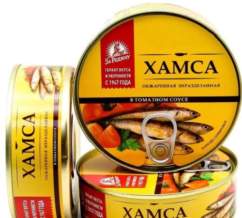 Хамса обжаренная неразделанная в т/с ГОСТ 240гр. жб ТМ За Родину