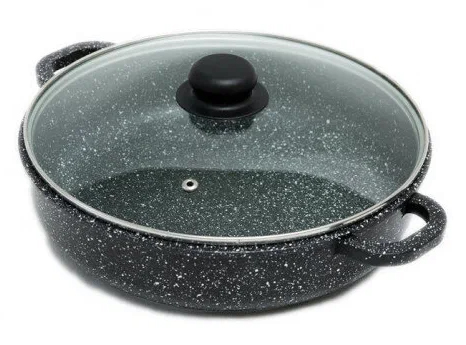 Жаровня 26 см, литой аллюминий, а/п покрытие, стеклянная крышка,"Владимирская мануфактура Альва" ООО