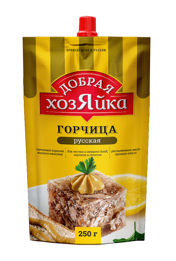 Горчица Русская Добрая Хозяйка 250г дой пак АО Эссен Продакш