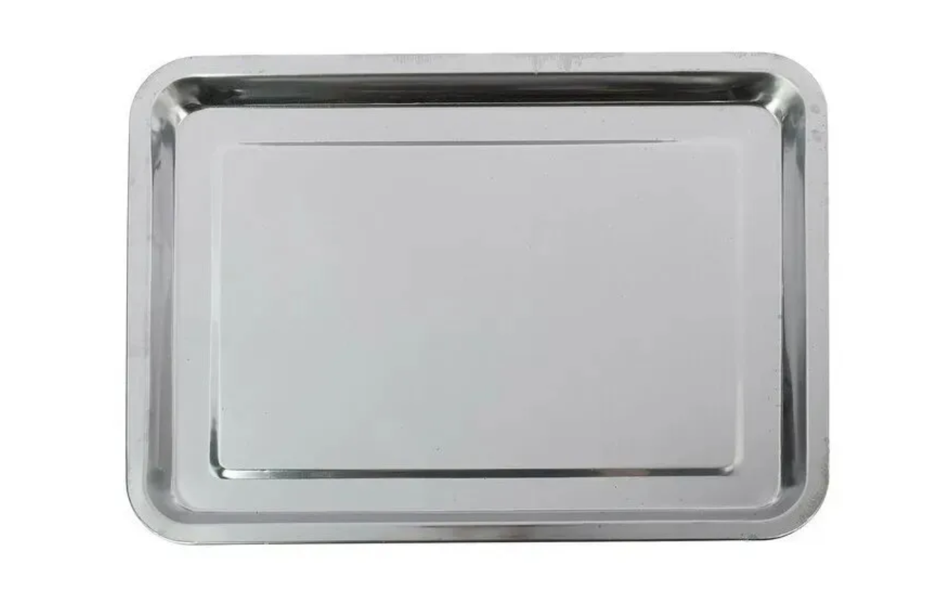 Поднос прямоугольный 39*29*3,7 см, нерж.сталь, 