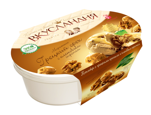 Мороженое ВКУСЛАНДИЯ пломбир с кленовым сироп и грец. орехом 450г