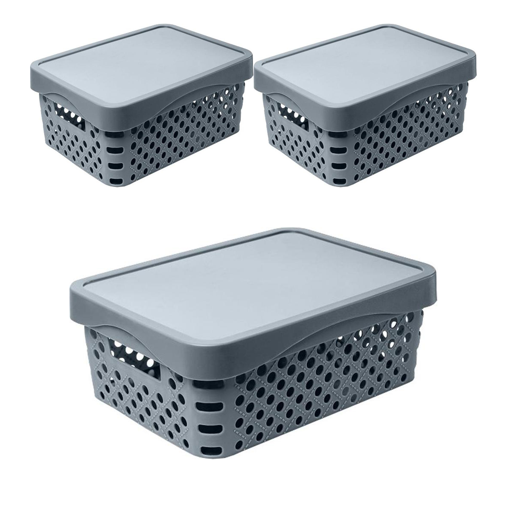 Набор корзин Eternity с крышками 3 шт (1шт по 11л, 2шт по 4л )