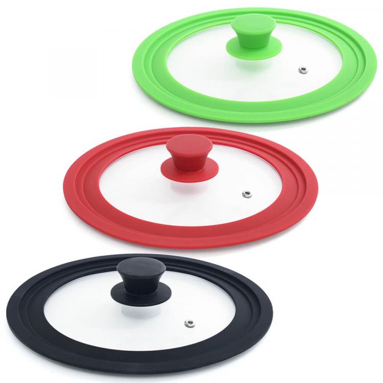 Крышка универсальная 24/26/28 см, стекло/силикон