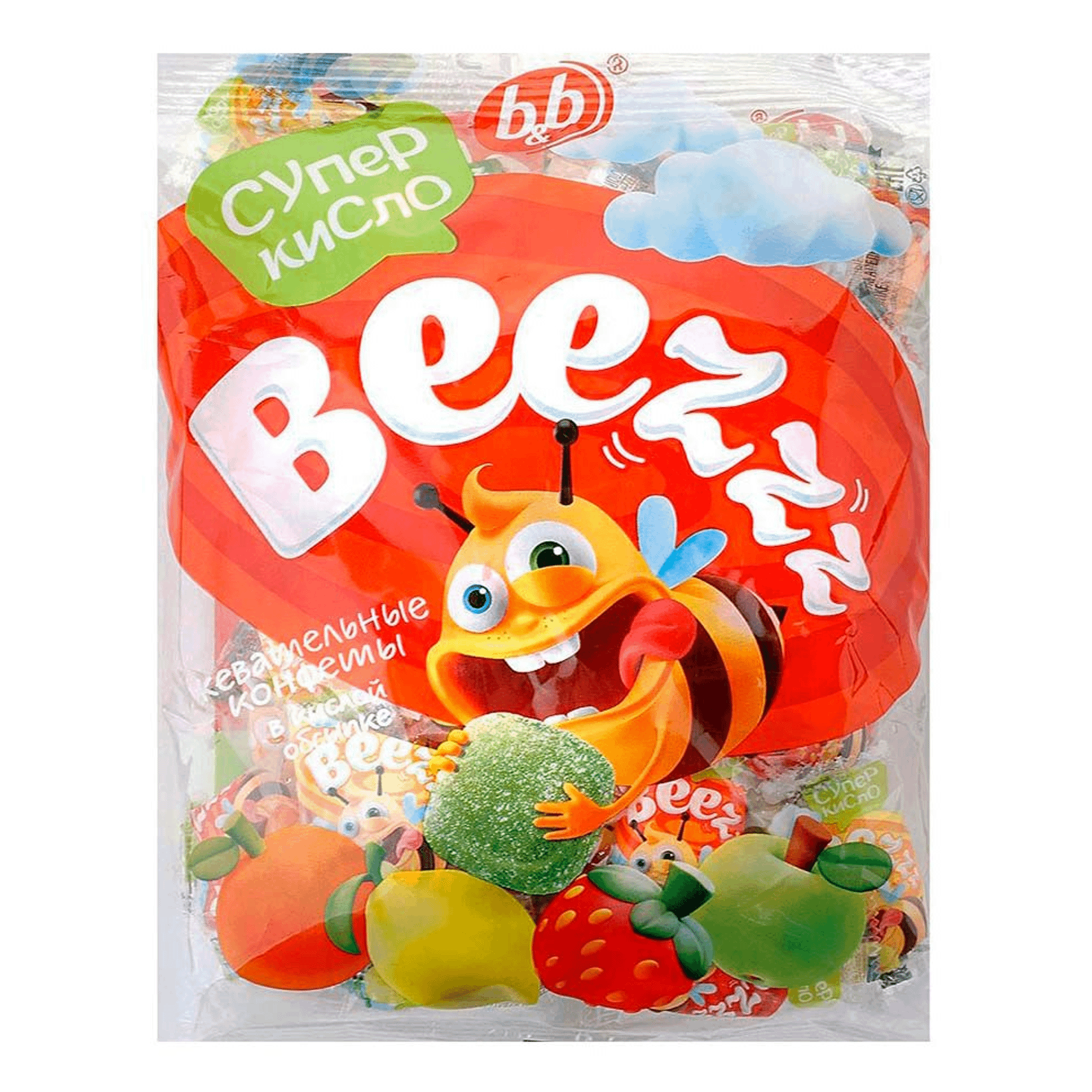 Конфеты желейные с начинкой BEEZZZ тропический вкус (микс), 500 г