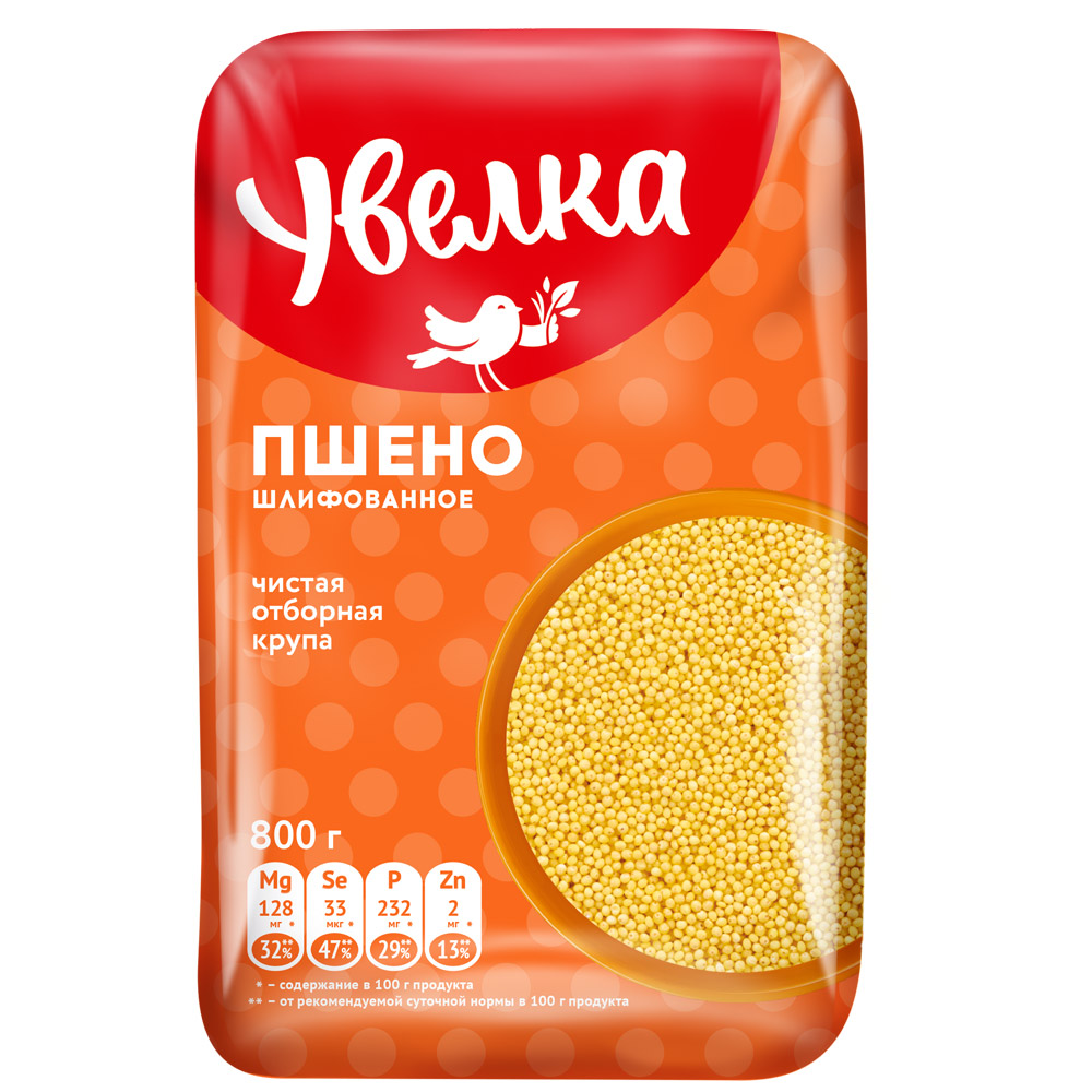Пшено шлифованное ТМ Увелка 800гр, Ресурс ООО