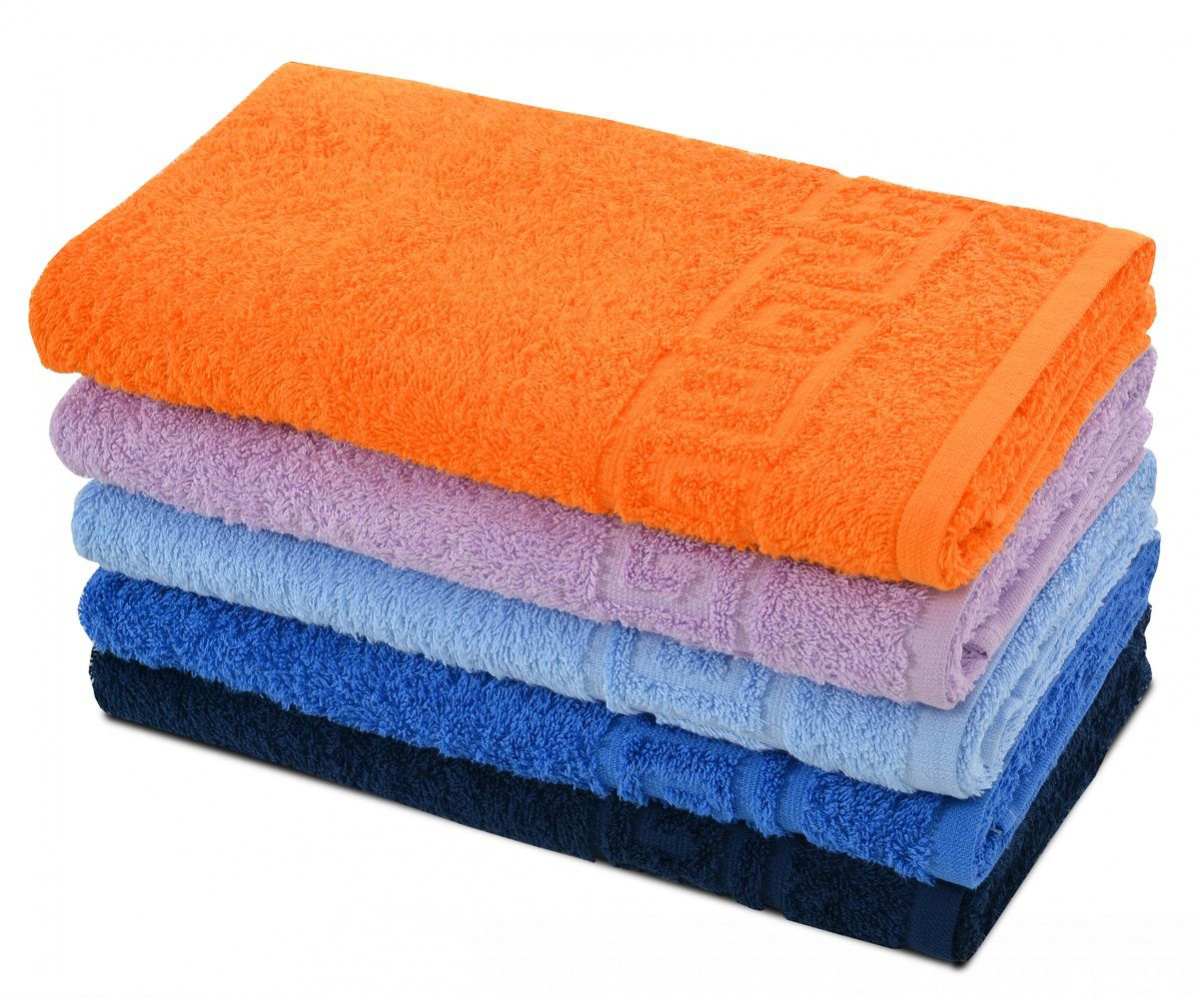 Полотенце махровое с греческим бордюром с высокой петлей 40*70 430 гр АТК